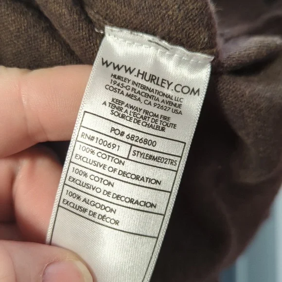 Hurley Brown V-Neck Cotton Pullover Sweater - Picture 12 of 13